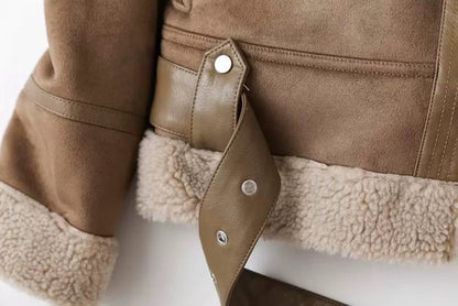 Stylish Shearling Leather Jacket