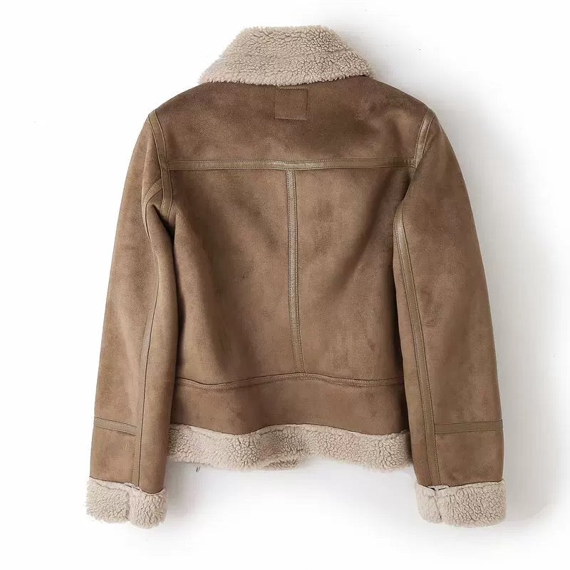 Stylish Shearling Leather Jacket