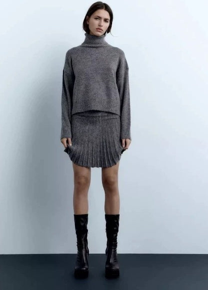 Grey Harmony Sweater & Skirt