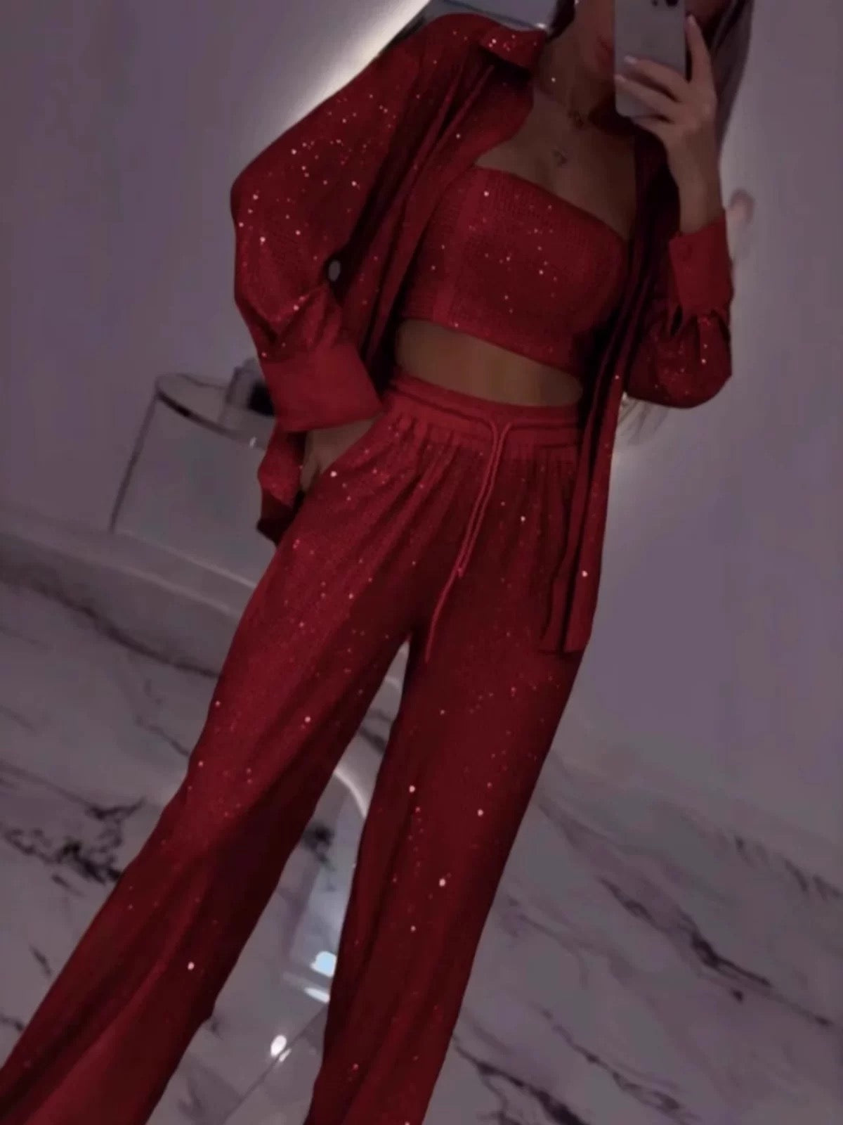 Women's Glitter Lounge Set