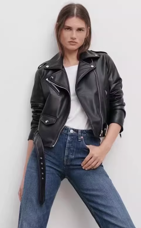 Stylish Cropped Women Biker Jacket